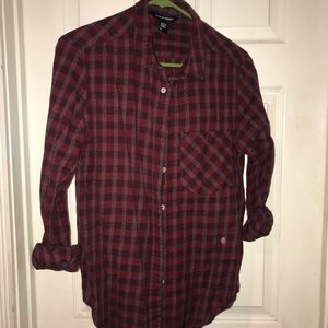 American Apparel Maroon Plaid Flannel